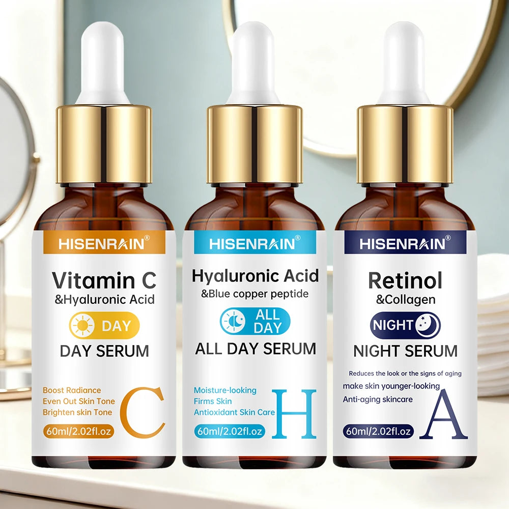 Vitamin C + Retinol + Hyaluronic Acid Serum Trio