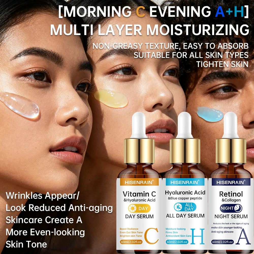 Vitamin C + Retinol + Hyaluronic Acid Serum Trio